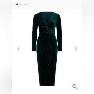 Ever New Antionette Wrap Velvet Midi XS Emerald Green